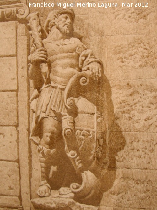Palacio de los Cobaleda Nicuesa - Palacio de los Cobaleda Nicuesa. Tenante. Dibujo de Francisco Cerezo Moreno.