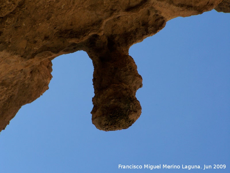 Pinturas rupestres del Abrigo de los Ca�ones IV - Pinturas rupestres del Abrigo de los Ca�ones IV. Estalactita