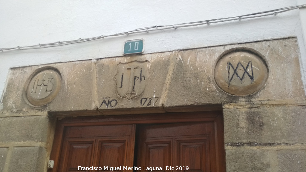 Casa de la Calle Moraga n� 10 - Casa de la Calle Moraga n� 10. Dintel