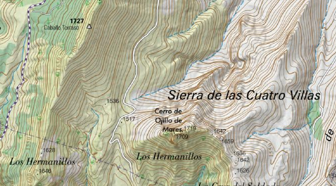 Cerro de Ojillo de Mares - Cerro de Ojillo de Mares. Mapa