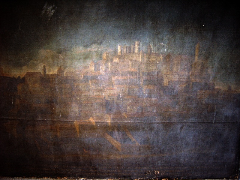 Historia de Linares - Historia de Linares. Cuadro antiguo donde se aprecia el castillo en la cima de la ciudad