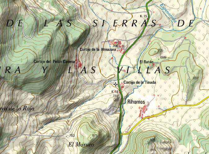 Cortijada de la Tinada - Cortijada de la Tinada. Mapa