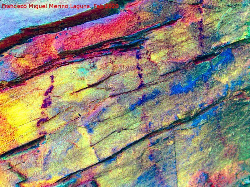 Pinturas rupestres del Cerro de la Caldera - Pinturas rupestres del Cerro de la Caldera. Tratada con Dstretch