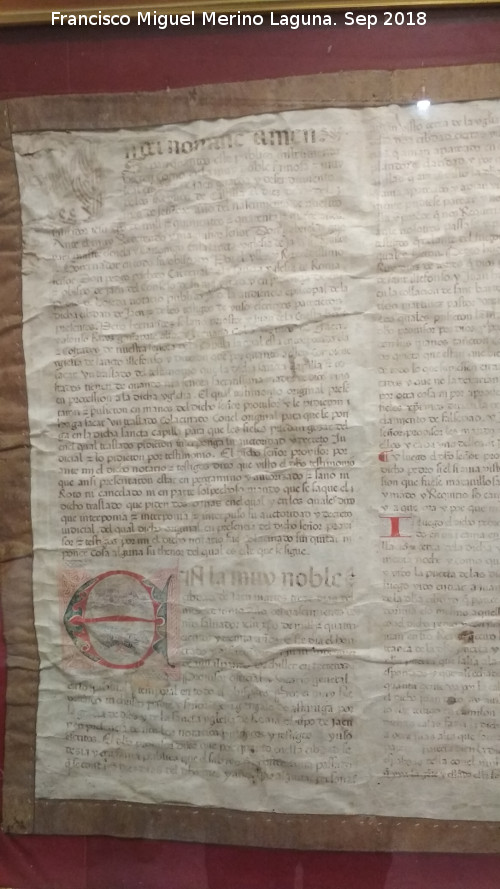 Bas�lica de San Ildefonso. Documento Notarial del Descenso de la Virgen - Bas�lica de San Ildefonso. Documento Notarial del Descenso de la Virgen. Reproducci�n del acta notarial. Casa de la Virgen de la Capilla