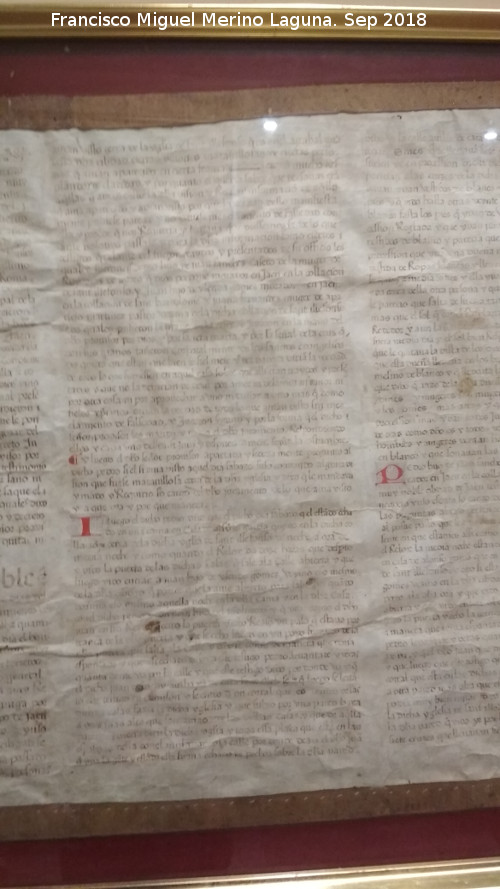 Bas�lica de San Ildefonso. Documento Notarial del Descenso de la Virgen - Bas�lica de San Ildefonso. Documento Notarial del Descenso de la Virgen. Reproducci�n del acta notarial. Casa de la Virgen de la Capilla