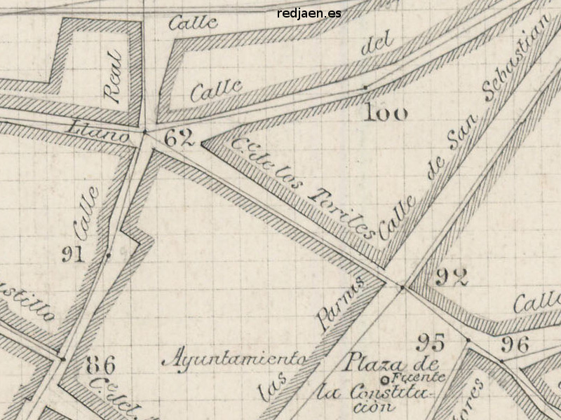 Calle Toriles - Calle Toriles. Plano topogrfico de 1894