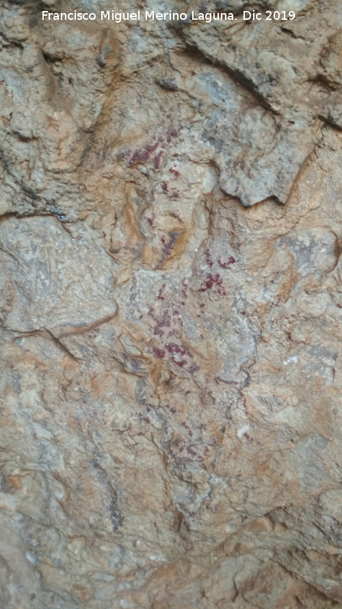 Pinturas rupestres del Abrigo de Mingo - Pinturas rupestres del Abrigo de Mingo. Restos superiores del grupo I