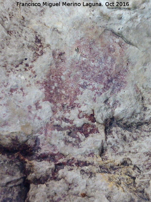 Pinturas rupestres del Abrigo de R�o Fr�o II - Pinturas rupestres del Abrigo de R�o Fr�o II. Mancha