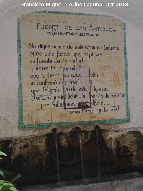 Fuente de San Antonio - Fuente de San Antonio. Azulejos y ca�os