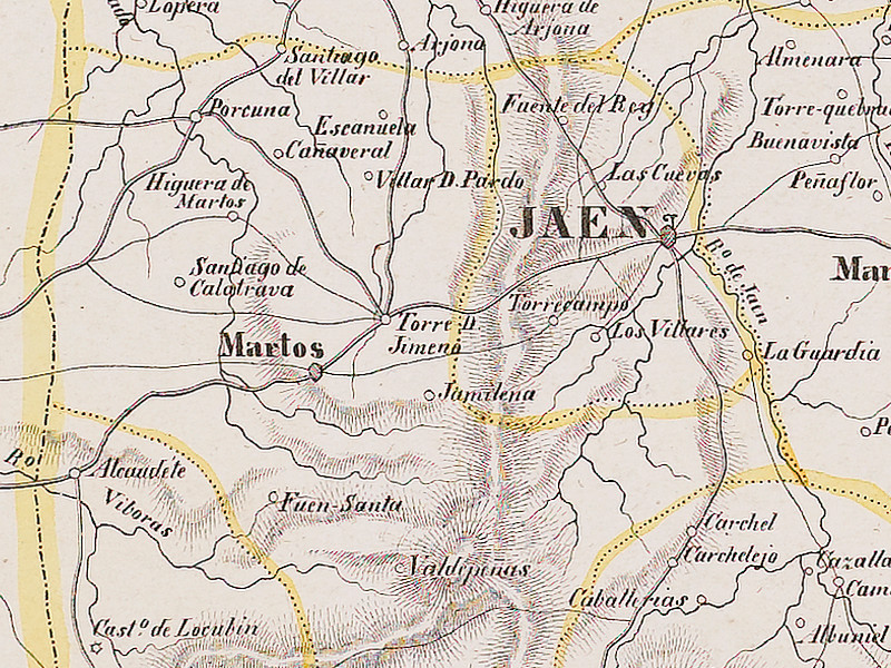 Historia de Ja�n. Siglo XIX - Historia de Ja�n. Siglo XIX. Mapa 1850