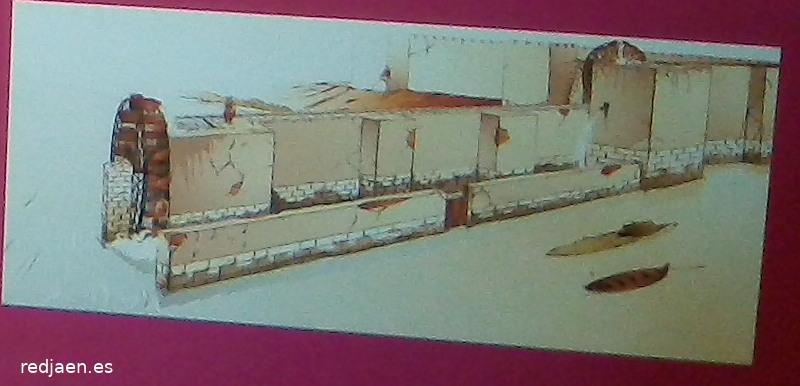 Calatrava la Vieja. Coracha del Alczar - Calatrava la Vieja. Coracha del Alczar. Dibujo de un panel informativo