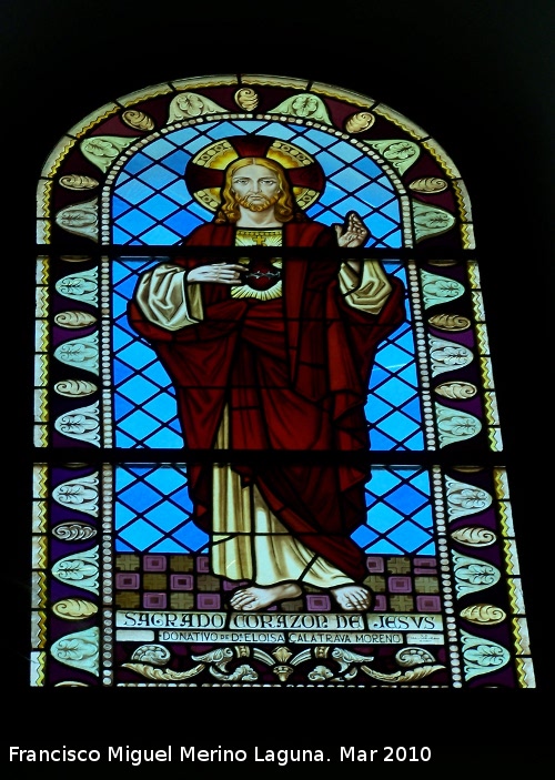 Iglesia de Santo Domingo de Guzm�n - Iglesia de Santo Domingo de Guzm�n. Vidriera del Sagrado Coraz�n