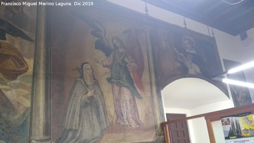Palacio de Juan Vzquez de Molina - Palacio de Juan Vzquez de Molina. Antigua Sala Capitular. Pintura Mural con la representacin de Santa Teresa y ngel, y Santo Toms