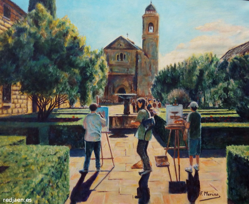 Plaza V�zquez de Molina - Plaza V�zquez de Molina. �leo de Francisco Merino Meg�as