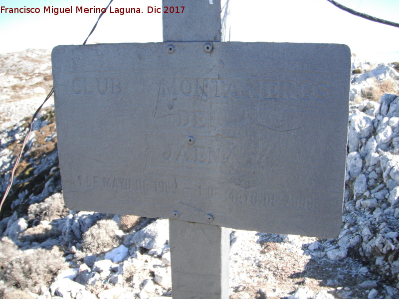 Cruz de Pe�a Ja�n - Cruz de Pe�a Ja�n. Placa