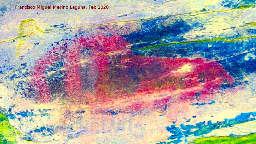 Pinturas rupestres del Abrigo del Guadal�n III - Pinturas rupestres del Abrigo del Guadal�n III. Tratada con Dstretch