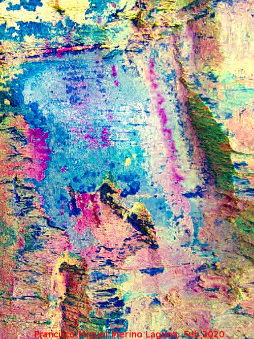 Pinturas rupestres del Abrigo del Guadal�n III - Pinturas rupestres del Abrigo del Guadal�n III. Tratada con Dstretch