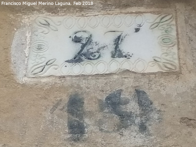 Casa de la Calle Campanario n� 19 - Casa de la Calle Campanario n� 19. Antigua placa de n�mero
