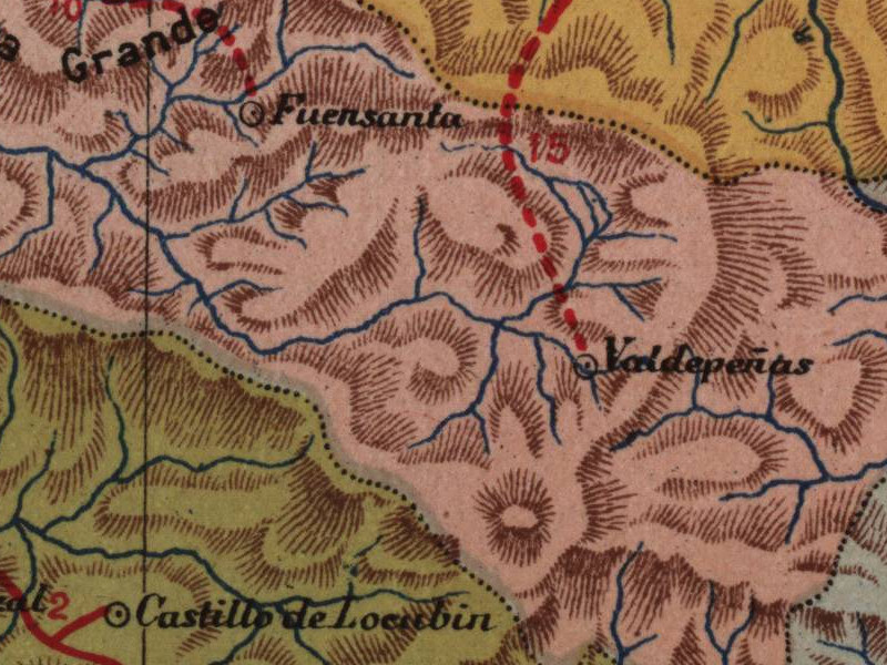 Historia de Valdepe�as de Ja�n - Historia de Valdepe�as de Ja�n. Mapa 1901