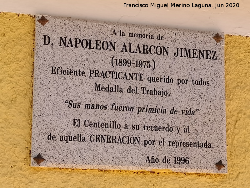 1996 - 1996. Placa en El Centenillo - Ba�os de la Encina