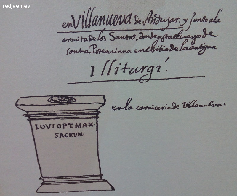 Historia de Villanueva de la Reina - Historia de Villanueva de la Reina. Dibujo con inscripci�n de Ximena Jurado siglo XVII