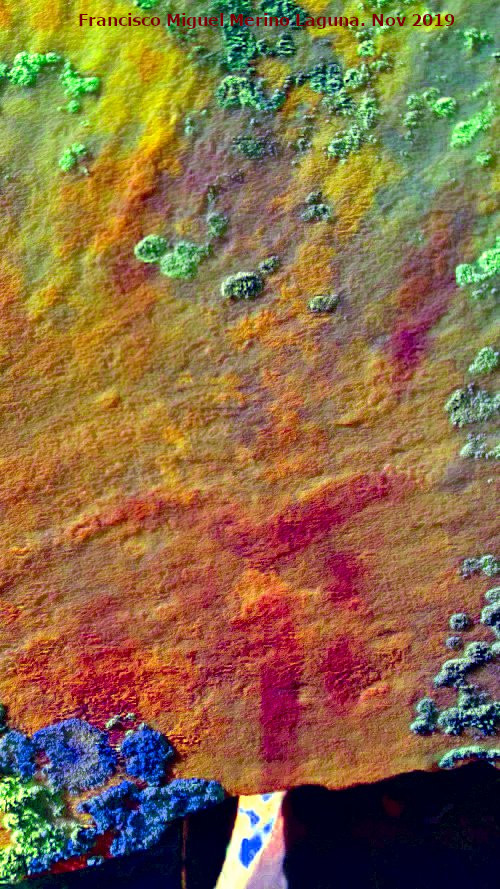 Pinturas rupestres del Arroyo del Chortal III - Pinturas rupestres del Arroyo del Chortal III. Tratada con Dstretch