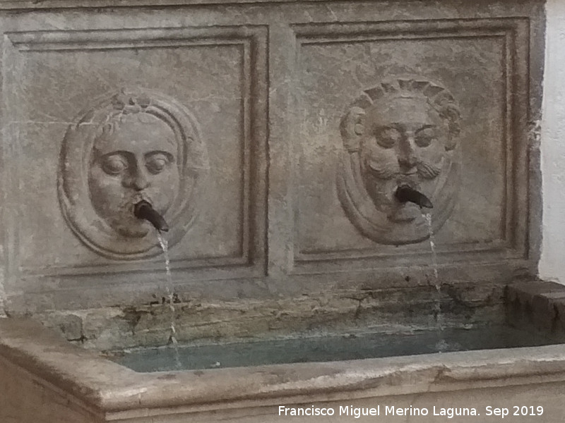 Pilar de la Antequeruela - Pilar de la Antequeruela. Mascarones