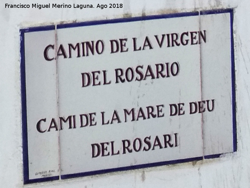 Estaciones de la Virgen del Rosario - Estaciones de la Virgen del Rosario. Placa