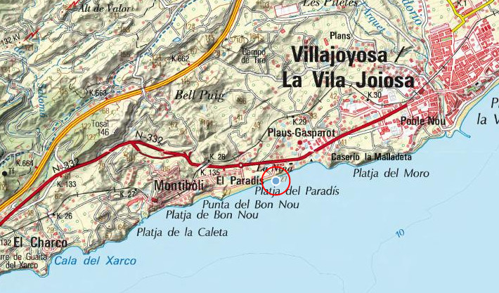 Playa Paraiso - Playa Paraiso. Mapa