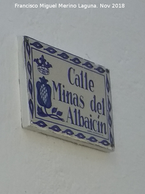 Calle Minas del Albaic�n - Calle Minas del Albaic�n. Placa