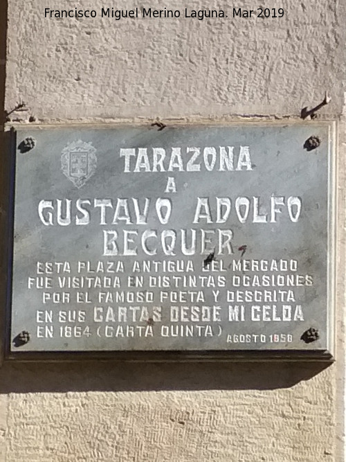 Placa a Gustavo Adolfo Becquer - Placa a Gustavo Adolfo Becquer. 