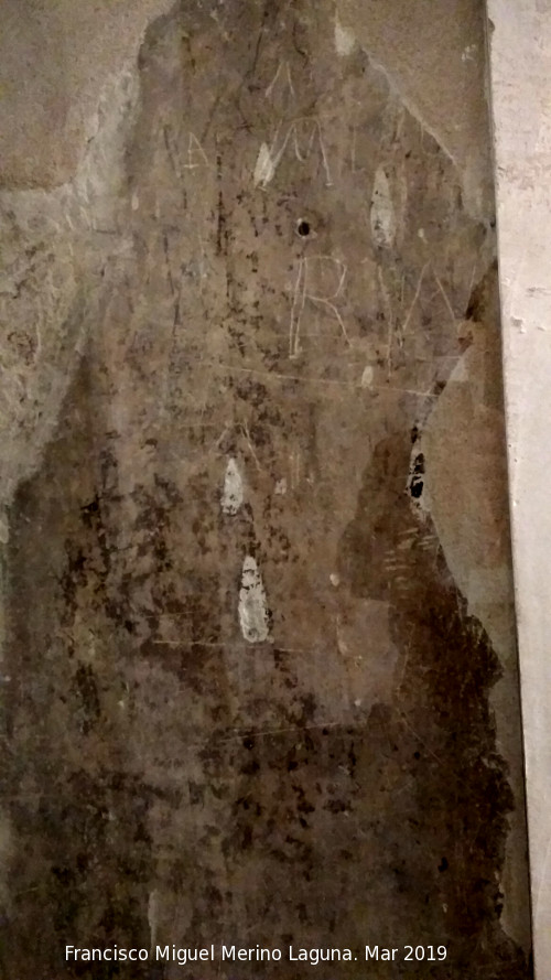 Aljafer�a. Torre del Trobador - Aljafer�a. Torre del Trobador. Graffiti de los prisioneros