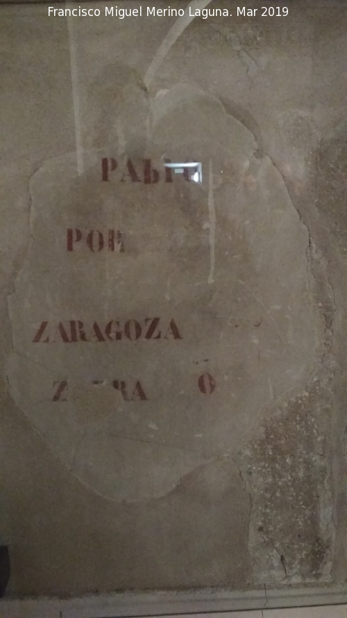 Aljafer�a. Torre del Trobador - Aljafer�a. Torre del Trobador. Graffiti