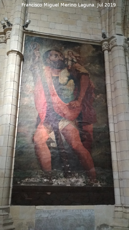 Catedral de Santa Mar�a. Cuadro de San Crist�bal - Catedral de Santa Mar�a. Cuadro de San Crist�bal. 