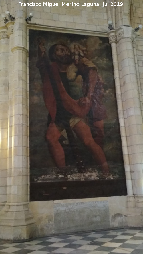 Catedral de Santa Mar�a. Cuadro de San Crist�bal - Catedral de Santa Mar�a. Cuadro de San Crist�bal. 