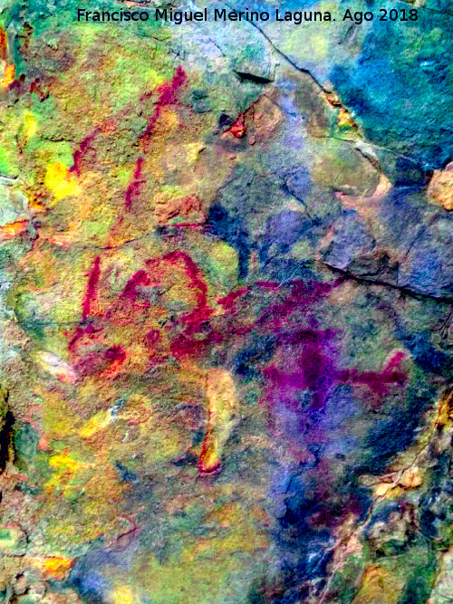 Pinturas rupestres del Abrigo de Mingo L�pez I - Pinturas rupestres del Abrigo de Mingo L�pez I. Tratada con Dstretch