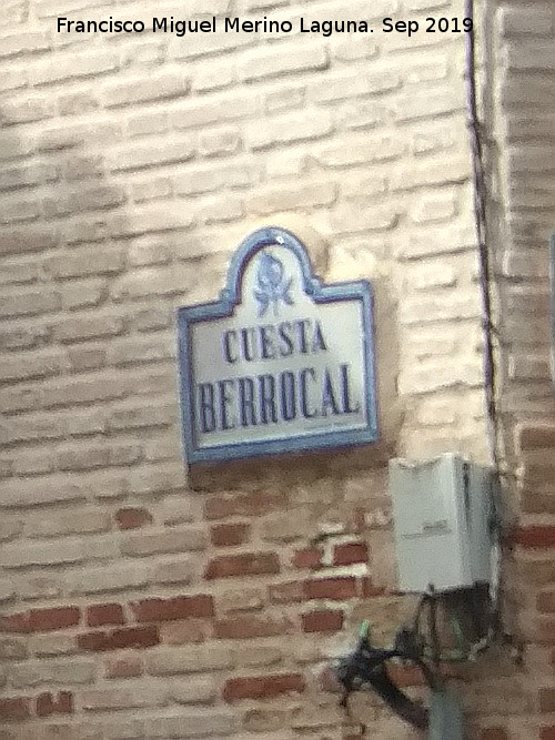 Cuesta Berrocal - Cuesta Berrocal. Placa
