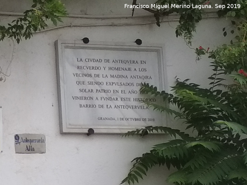 Calle Antequeruela Alta - Calle Antequeruela Alta. Placa