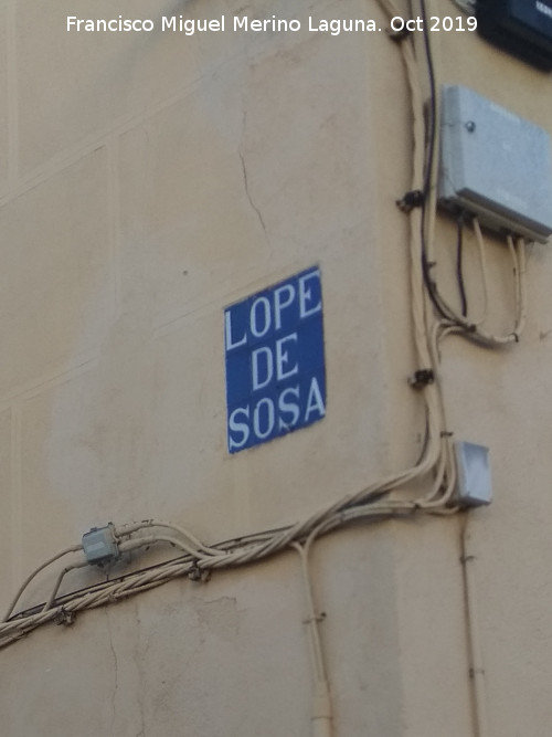 Calle Lope de Sosa - Calle Lope de Sosa. Nombre en azulejos