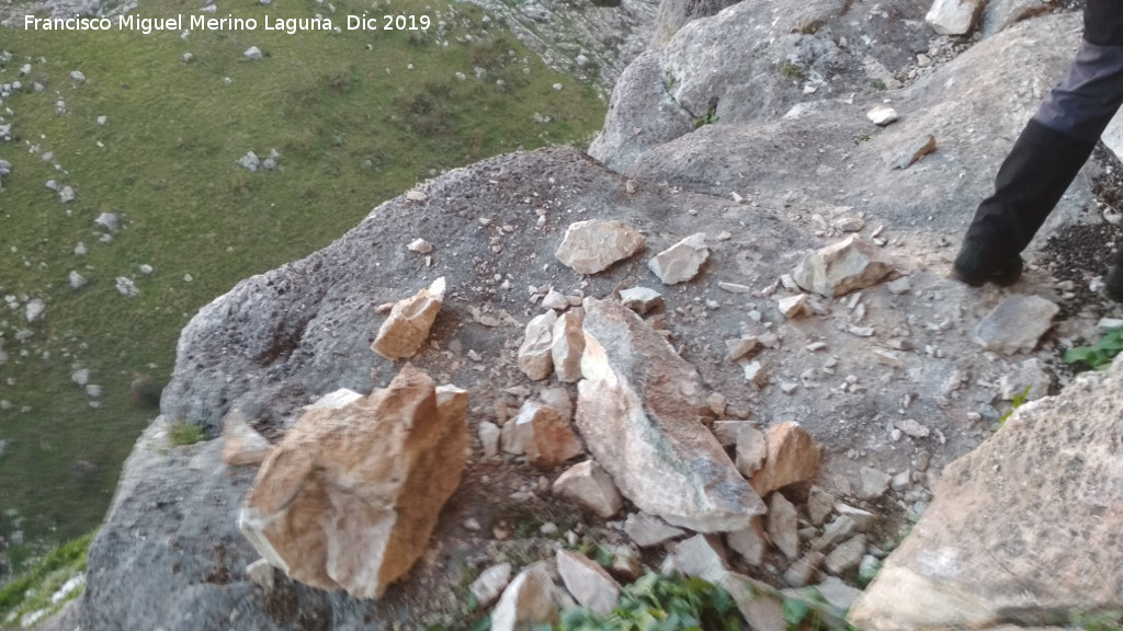 Abrigo de la Pileta - Abrigo de la Pileta. Desprendimientos y altura