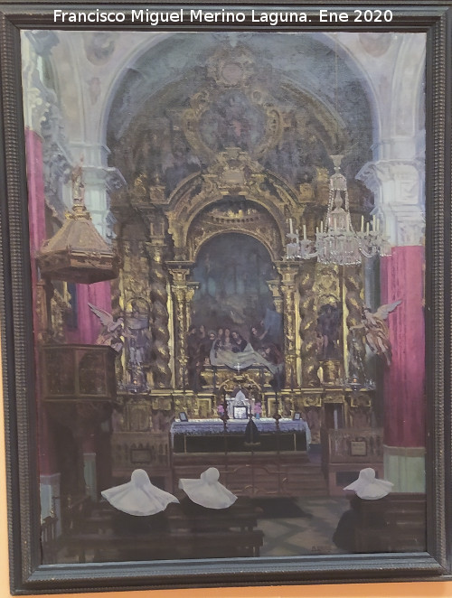 Iglesia del Hospital de la Santa Caridad - Iglesia del Hospital de la Santa Caridad. Interior de la Iglesia de Santa Caridad. Cuadro de Alonso Grosso de 1932. Museo Provincial de Ja�n