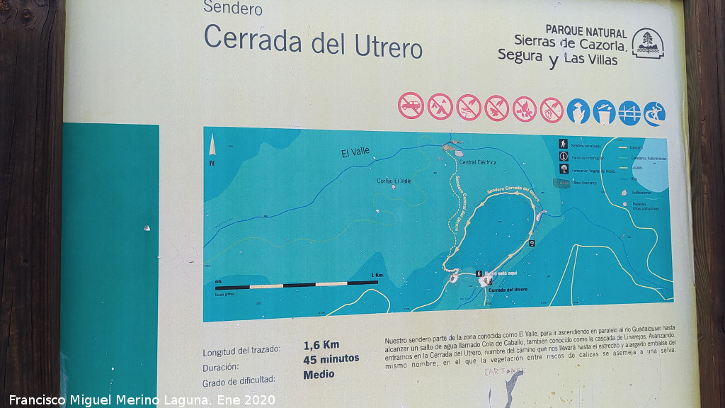 Sendero Cerrada de Utrero - Sendero Cerrada de Utrero. Cartel