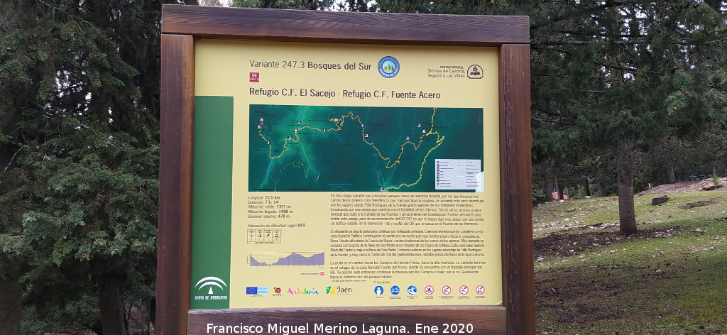 Sendero Refugio CF El Sacejo - Refugio CF Fuente Acero - Sendero Refugio CF El Sacejo - Refugio CF Fuente Acero. Cartel