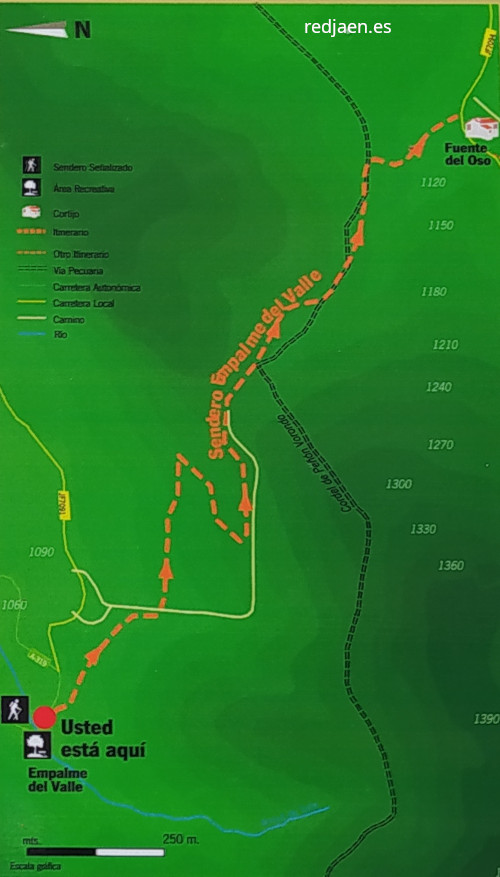 Sendero Empalme del Valle - Sendero Empalme del Valle. Mapa
