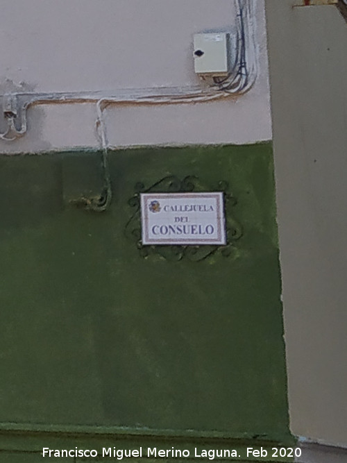 Callejuela del Consuelo - Callejuela del Consuelo. Placa