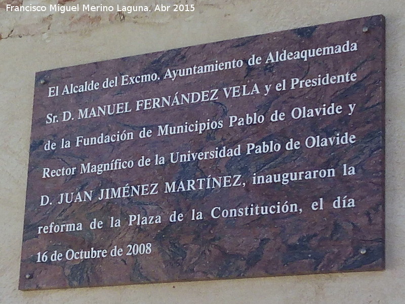 Plaza de la Constituci�n - Plaza de la Constituci�n. Placa