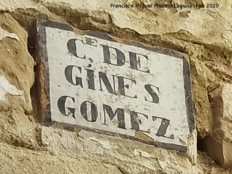 Calle Gin�s G�mez - Calle Gin�s G�mez. Placa