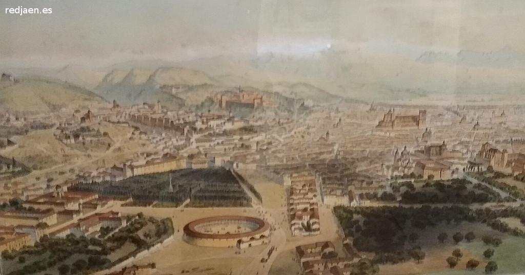 Historia de Granada - Historia de Granada. Dibujo antiguo. Casa de los Tiros