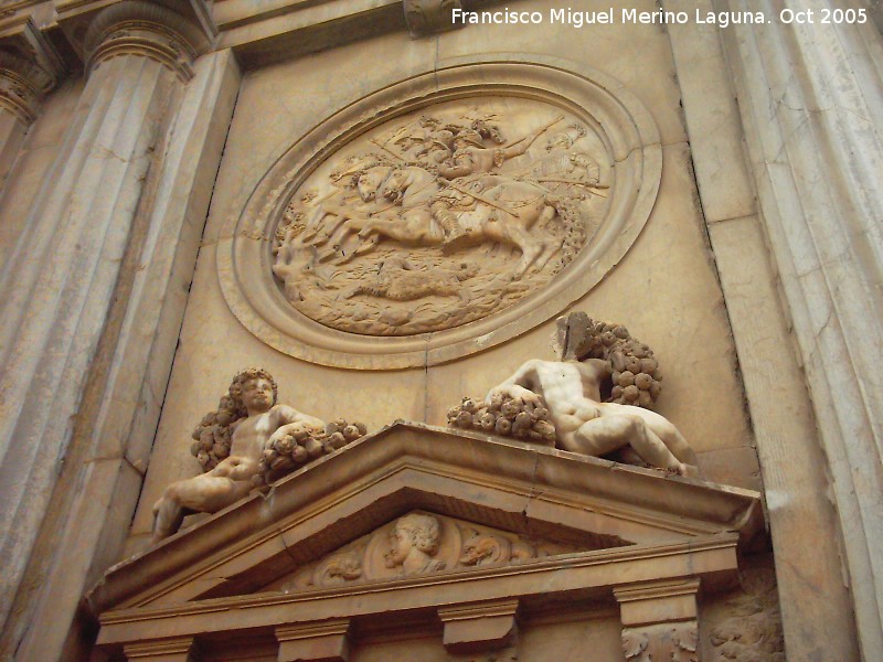 Alhambra. Palacio de Carlos V - Alhambra. Palacio de Carlos V. Decoraci�n de la fachada