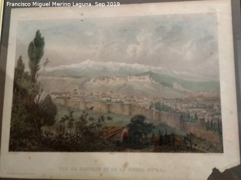 Murallas de Granada - Murallas de Granada. Litograf�a de Grault de Prangey 1833
